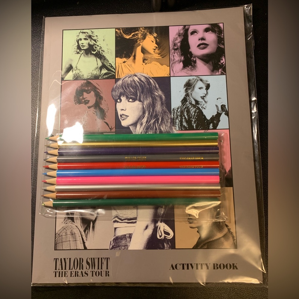 TAYLOR SWIFT THE ERAS TOUR ACTIVITY BOOK AND COLORED PENCILS NEW RARE SEALED